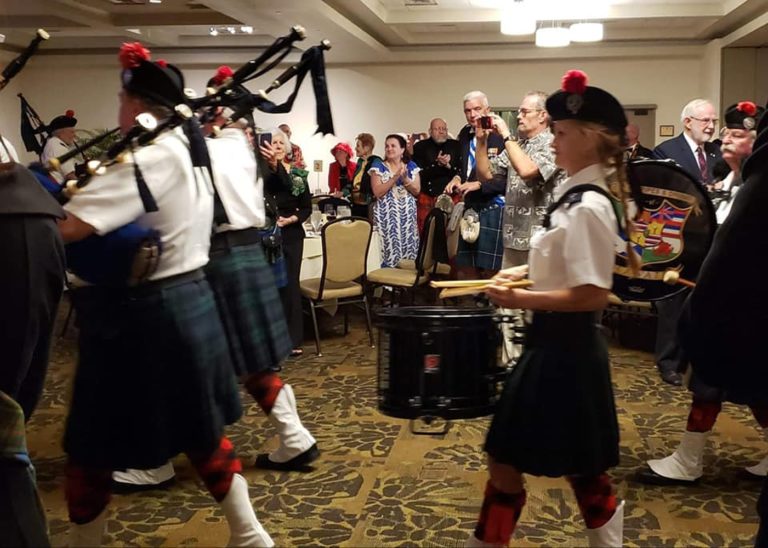 Celtic Pipes and Drums of Hawaii at 2019 Burns Supper