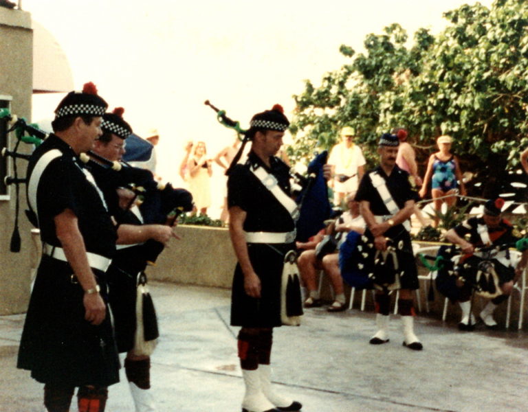 Celtic Pipes and Drums of Hawaii at St. Patrick's Day in 1993
